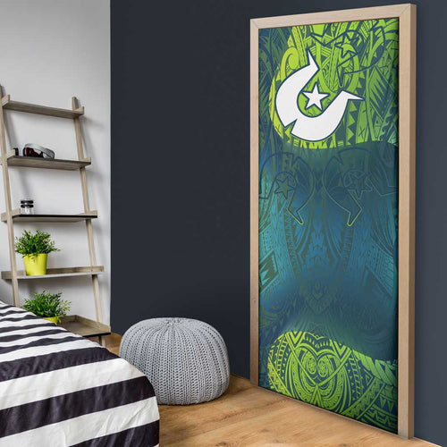 Torres Strait Islands Door Cover Vibrant Polynesian Tribal Pattern Art