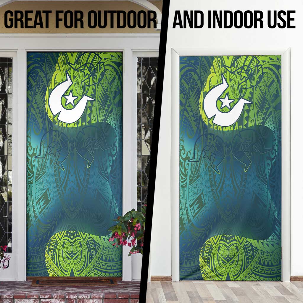 Torres Strait Islands Door Cover Vibrant Polynesian Tribal Pattern Art