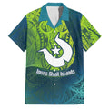 Torres Strait Islands Family Matching Off Shoulder Short Dress and Hawaiian Shirt Vibrant Polynesian Tribal Pattern Art