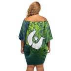 Torres Strait Islands Family Matching Off Shoulder Short Dress and Hawaiian Shirt Vibrant Polynesian Tribal Pattern Art