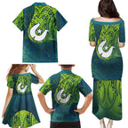 Torres Strait Islands Family Matching Puletasi and Hawaiian Shirt Vibrant Polynesian Tribal Pattern Art