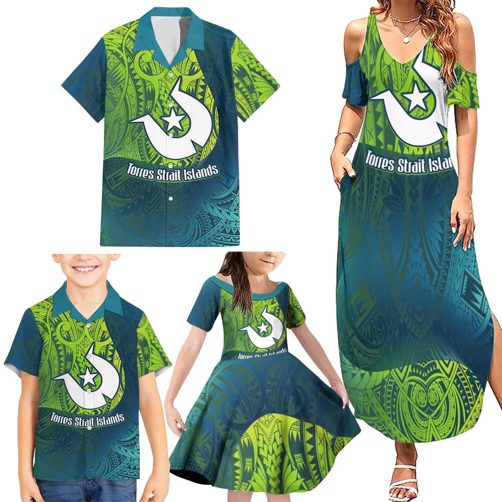 Torres Strait Islands Family Matching Summer Maxi Dress and Hawaiian Shirt Vibrant Polynesian Tribal Pattern Art