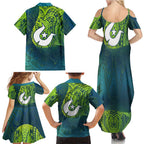 Torres Strait Islands Family Matching Summer Maxi Dress and Hawaiian Shirt Vibrant Polynesian Tribal Pattern Art