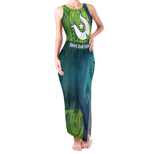Torres Strait Islands Family Matching Tank Maxi Dress and Hawaiian Shirt Vibrant Polynesian Tribal Pattern Art