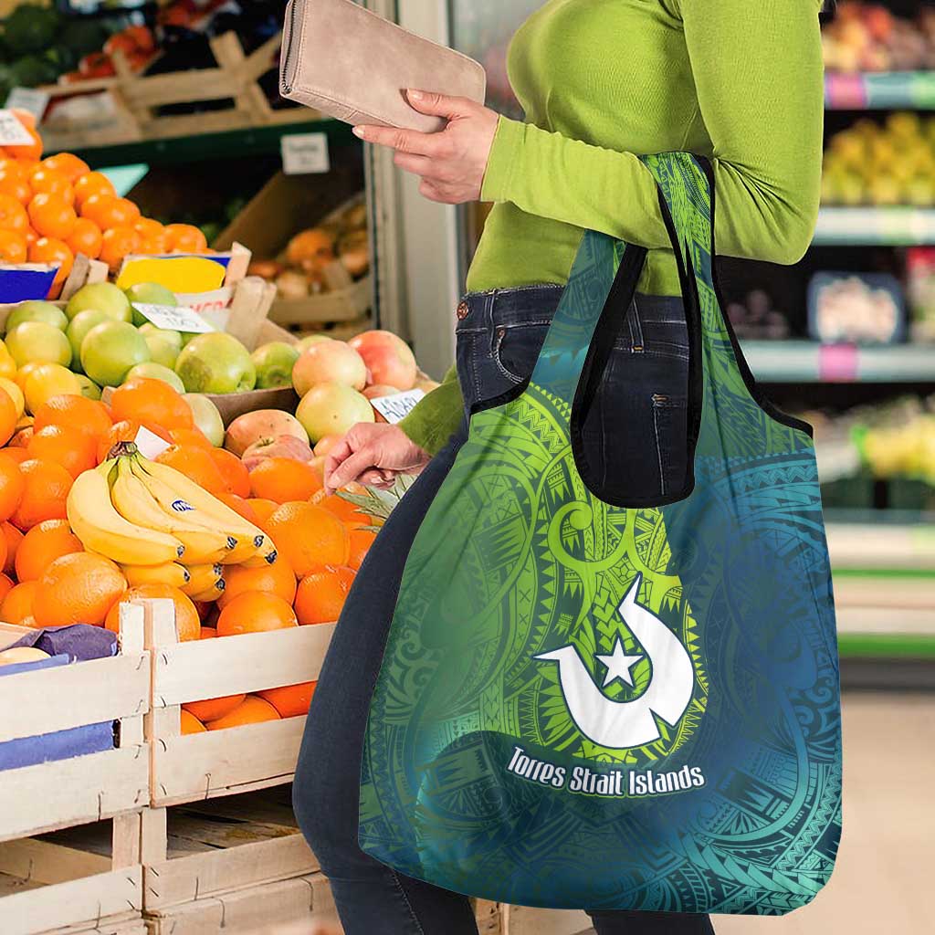 Torres Strait Islands Grocery Bag Vibrant Polynesian Tribal Pattern Art
