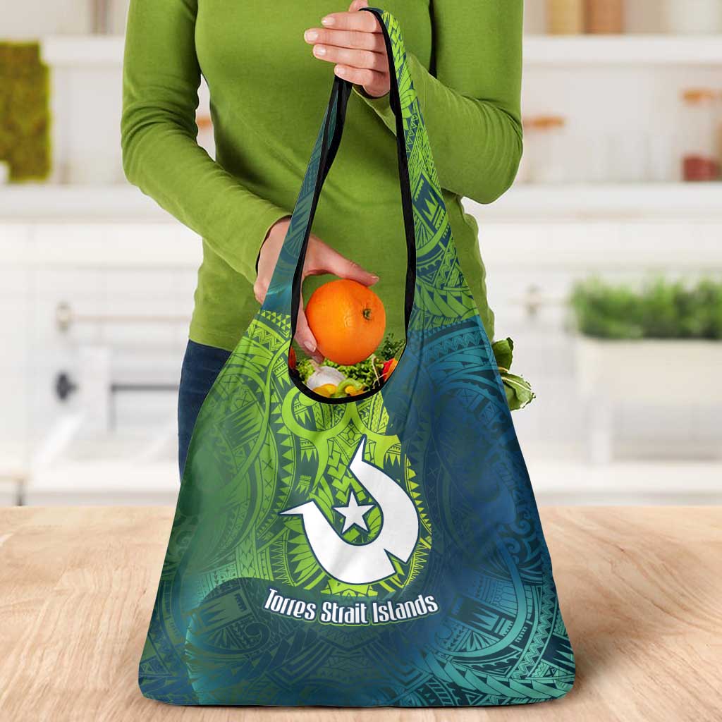 Torres Strait Islands Grocery Bag Vibrant Polynesian Tribal Pattern Art