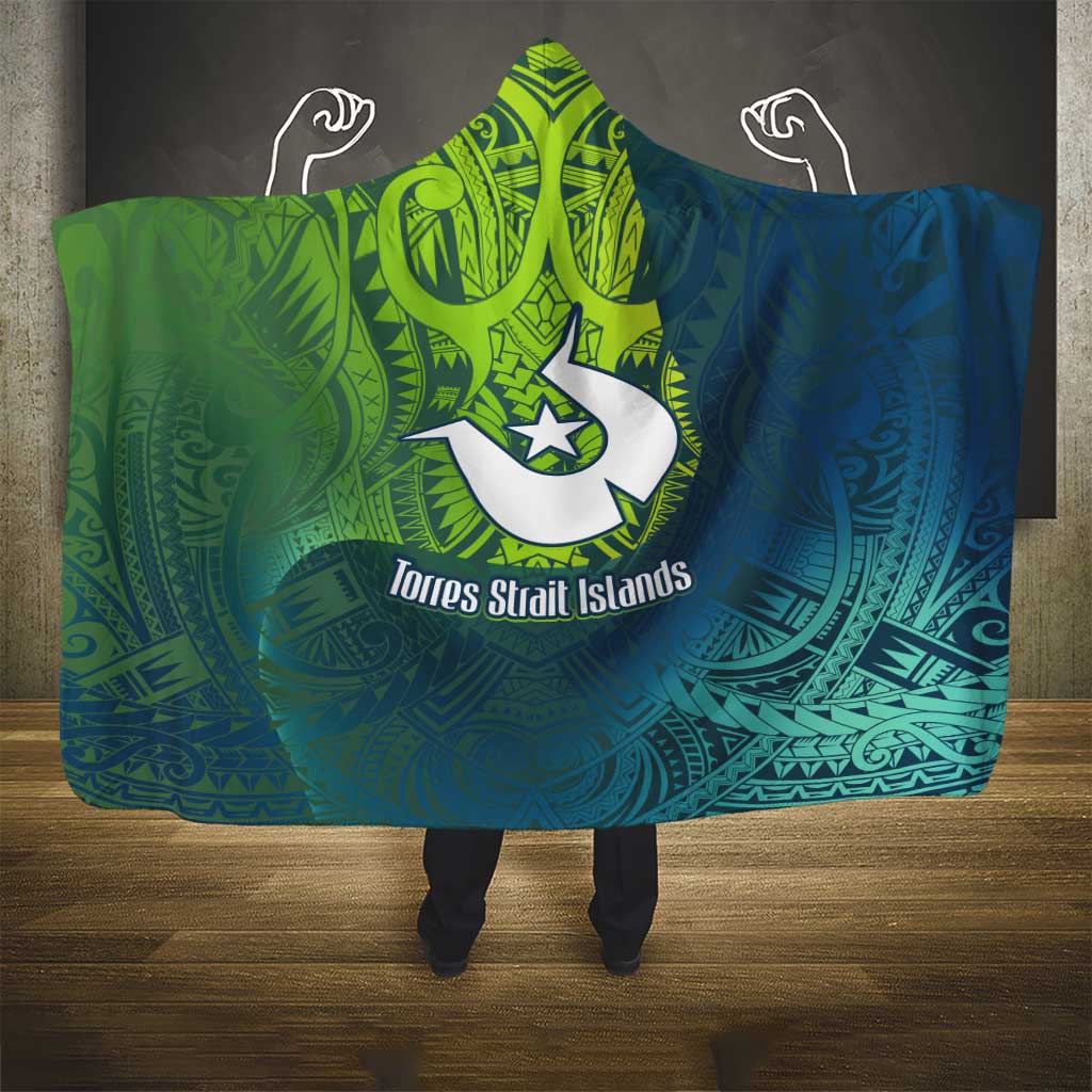 Torres Strait Islands Hooded Blanket Vibrant Polynesian Tribal Pattern Art