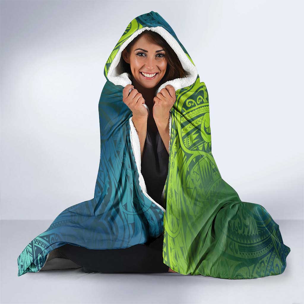 Torres Strait Islands Hooded Blanket Vibrant Polynesian Tribal Pattern Art