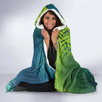 Torres Strait Islands Hooded Blanket Vibrant Polynesian Tribal Pattern Art