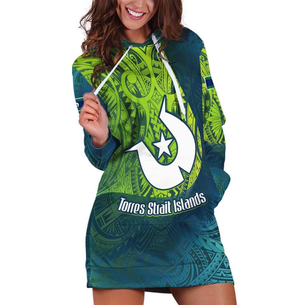 Torres Strait Islands Hoodie Dress Vibrant Polynesian Tribal Pattern Art