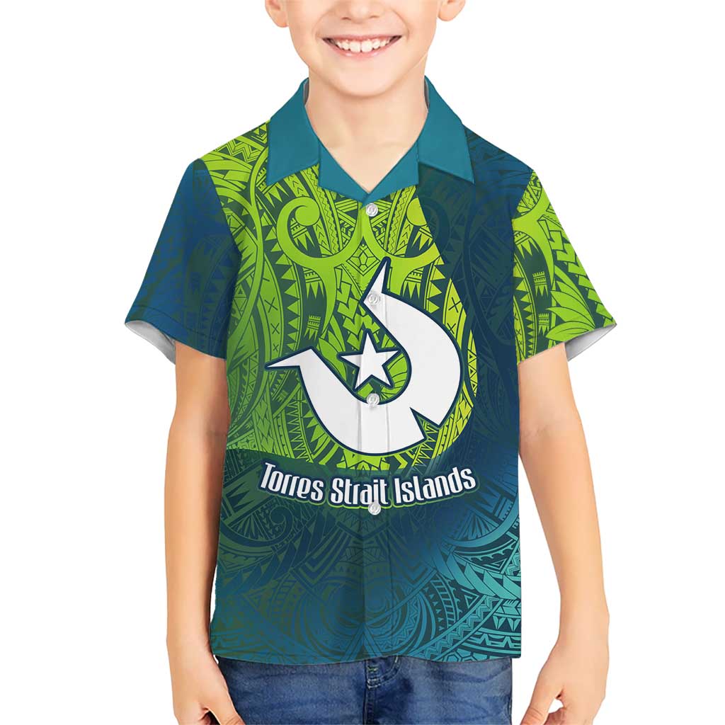 Torres Strait Islands Kid Hawaiian Shirt Vibrant Polynesian Tribal Pattern Art