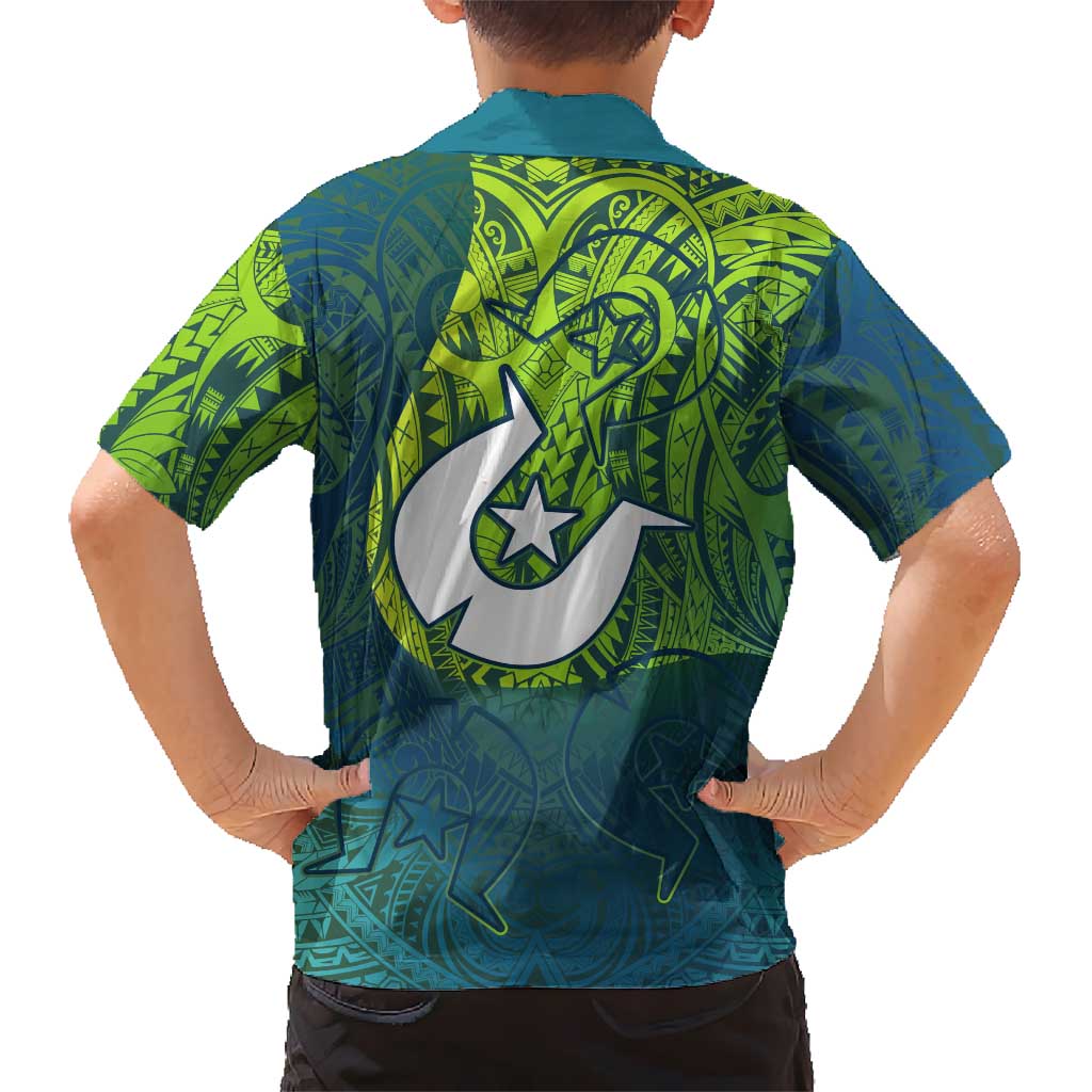 Torres Strait Islands Kid Hawaiian Shirt Vibrant Polynesian Tribal Pattern Art