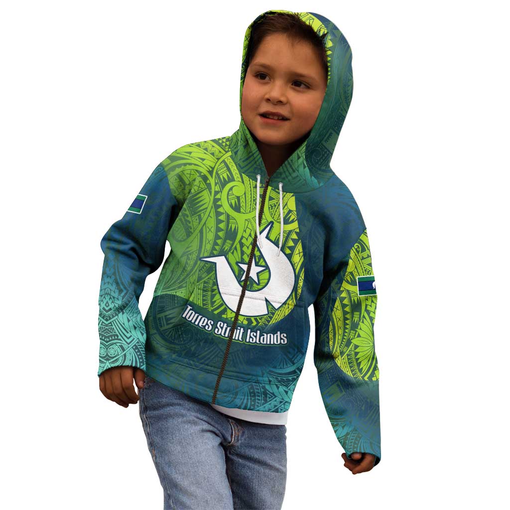 Torres Strait Islands Kid Hoodie Vibrant Polynesian Tribal Pattern Art