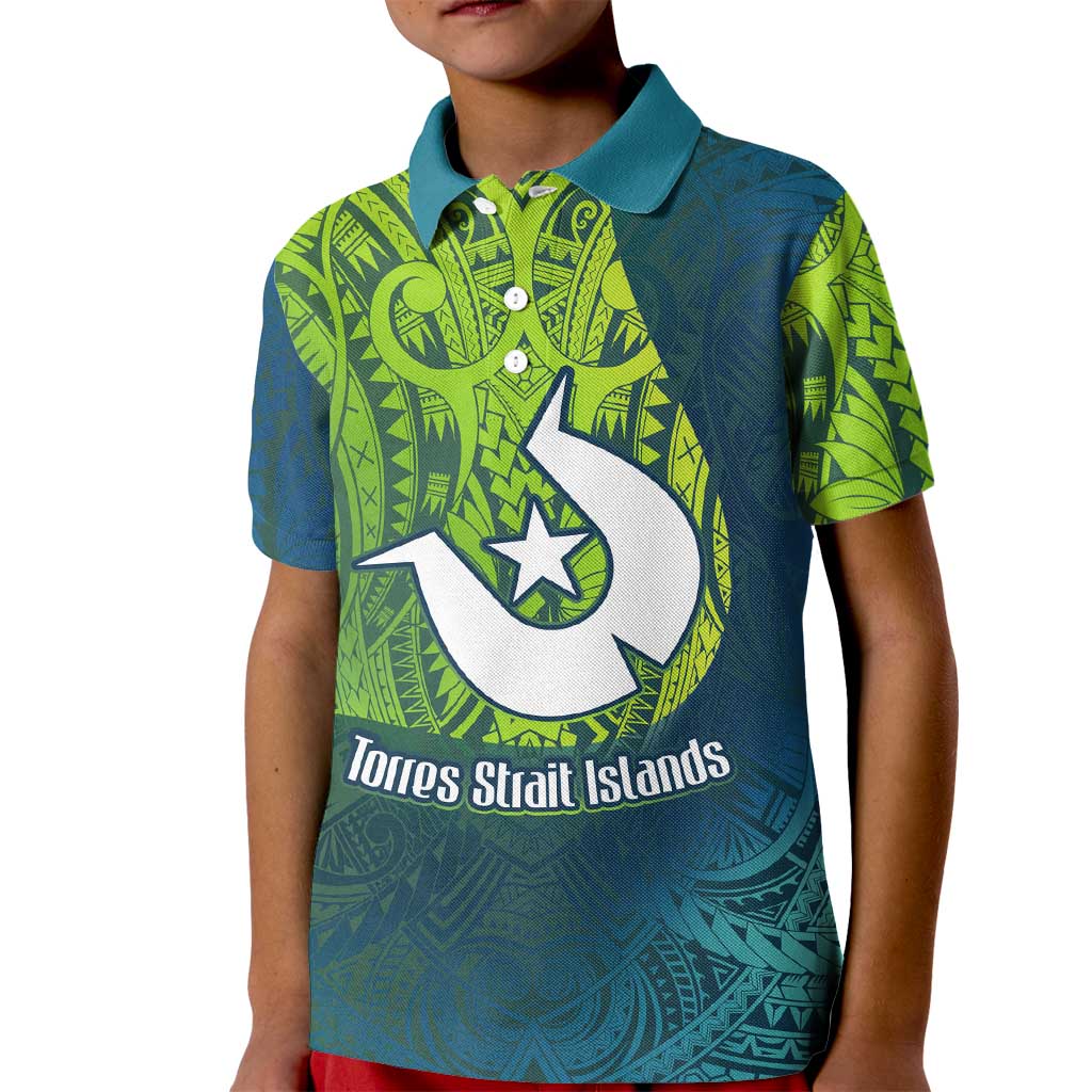 Torres Strait Islands Kid Polo Shirt Vibrant Polynesian Tribal Pattern Art
