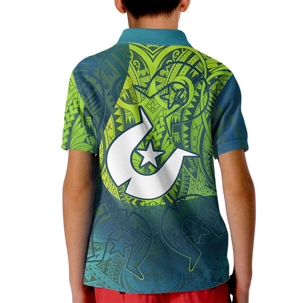 Torres Strait Islands Kid Polo Shirt Vibrant Polynesian Tribal Pattern Art