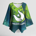 Torres Strait Islands Kimono Sleeve Blouse Vibrant Polynesian Tribal Pattern Art