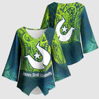 Torres Strait Islands Kimono Sleeve Blouse Vibrant Polynesian Tribal Pattern Art