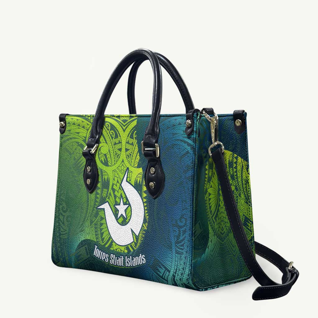 Torres Strait Islands Leather Bag Vibrant Polynesian Tribal Pattern Art