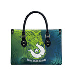 Torres Strait Islands Leather Bag Vibrant Polynesian Tribal Pattern Art