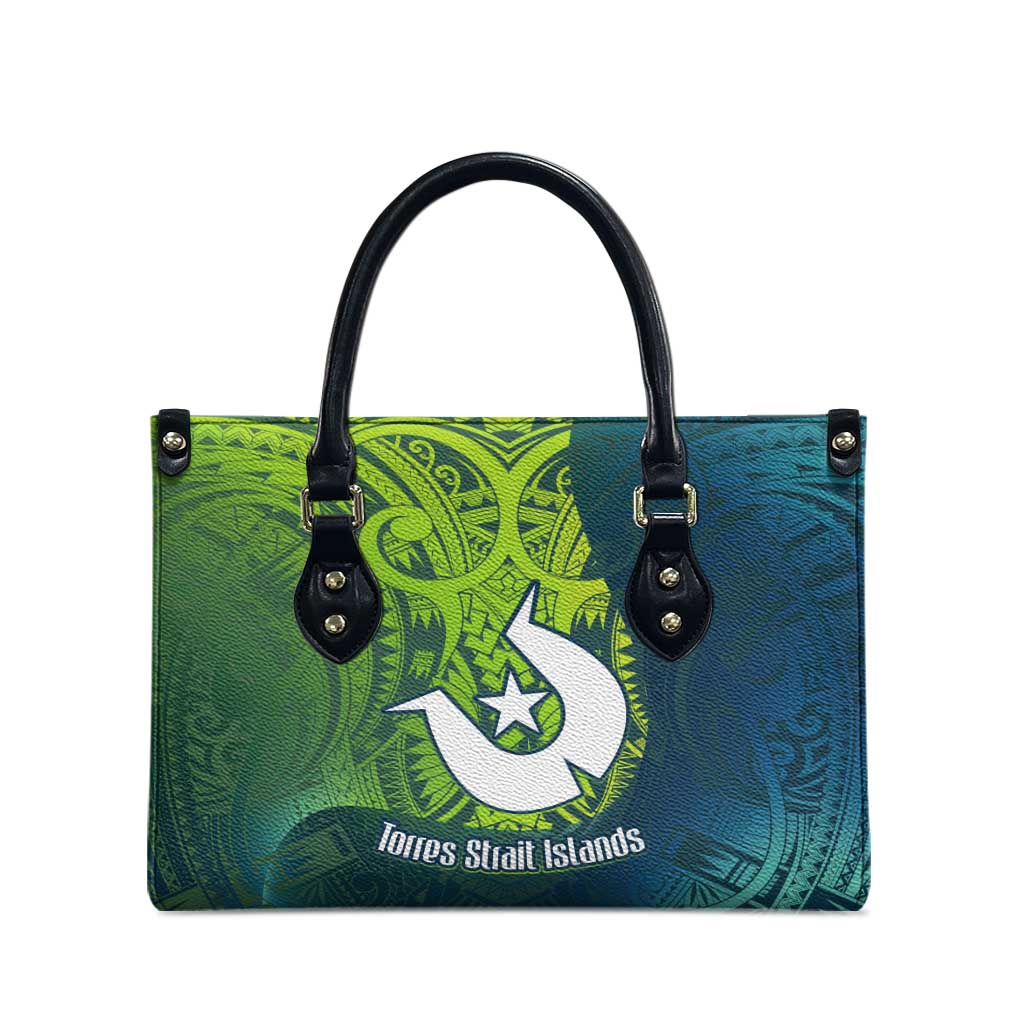 Torres Strait Islands Leather Bag Vibrant Polynesian Tribal Pattern Art
