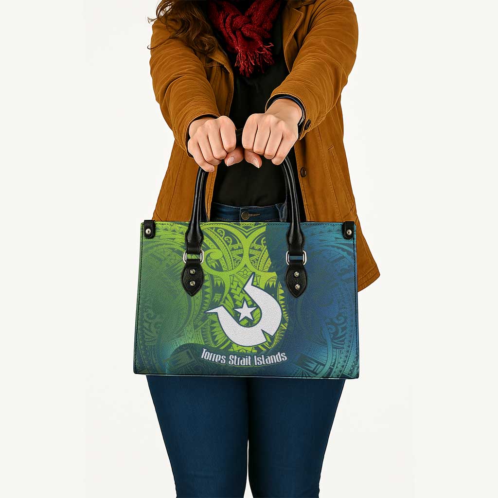 Torres Strait Islands Leather Bag Vibrant Polynesian Tribal Pattern Art