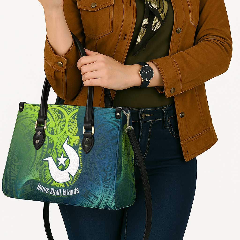 Torres Strait Islands Leather Bag Vibrant Polynesian Tribal Pattern Art