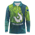 Torres Strait Islands Long Sleeve Polo Shirt Vibrant Polynesian Tribal Pattern Art