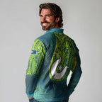 Torres Strait Islands Long Sleeve Polo Shirt Vibrant Polynesian Tribal Pattern Art