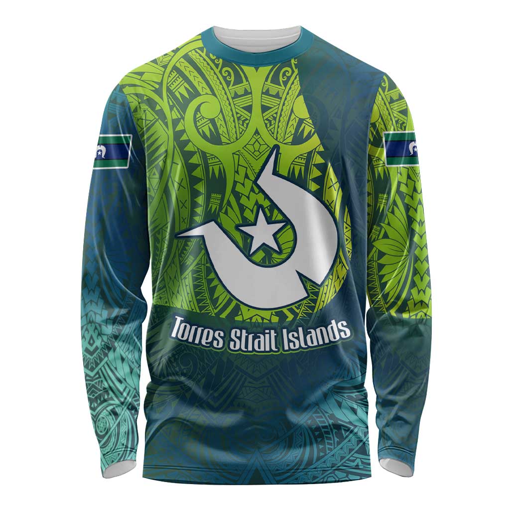 Torres Strait Islands Long Sleeve Shirt Vibrant Polynesian Tribal Pattern Art