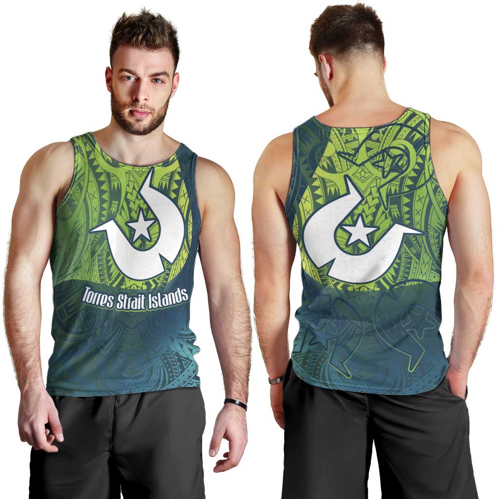 Torres Strait Islands Men Tank Top Vibrant Polynesian Tribal Pattern Art