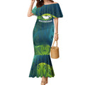 Torres Strait Islands Mermaid Dress Vibrant Polynesian Tribal Pattern Art