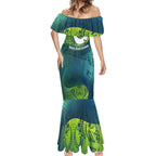 Torres Strait Islands Mermaid Dress Vibrant Polynesian Tribal Pattern Art