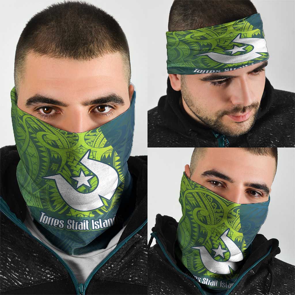 Torres Strait Islands Neck Gaiter Vibrant Polynesian Tribal Pattern Art
