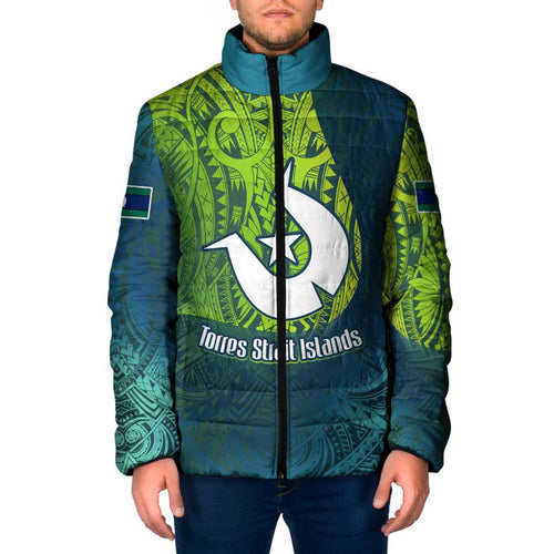 Torres Strait Islands Padded Jacket Vibrant Polynesian Tribal Pattern Art