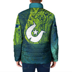 Torres Strait Islands Padded Jacket Vibrant Polynesian Tribal Pattern Art