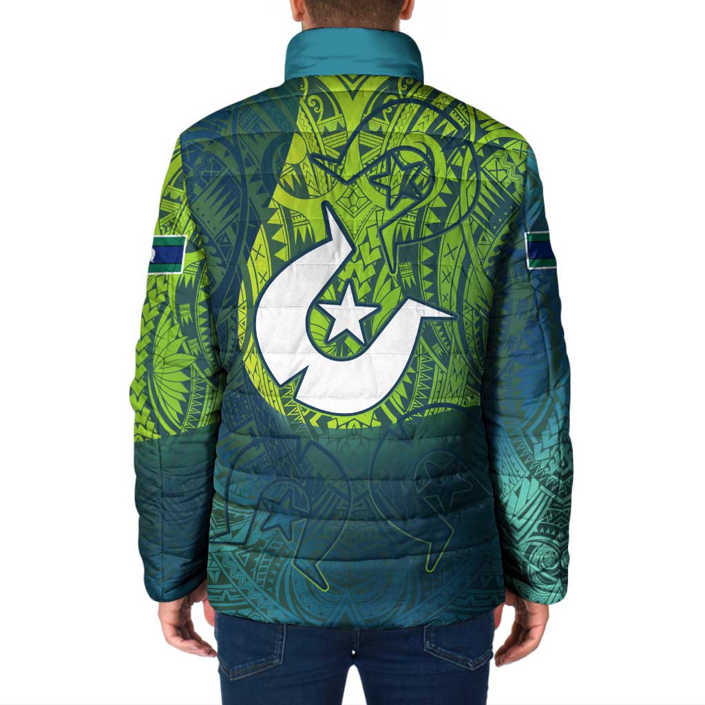 Torres Strait Islands Padded Jacket Vibrant Polynesian Tribal Pattern Art