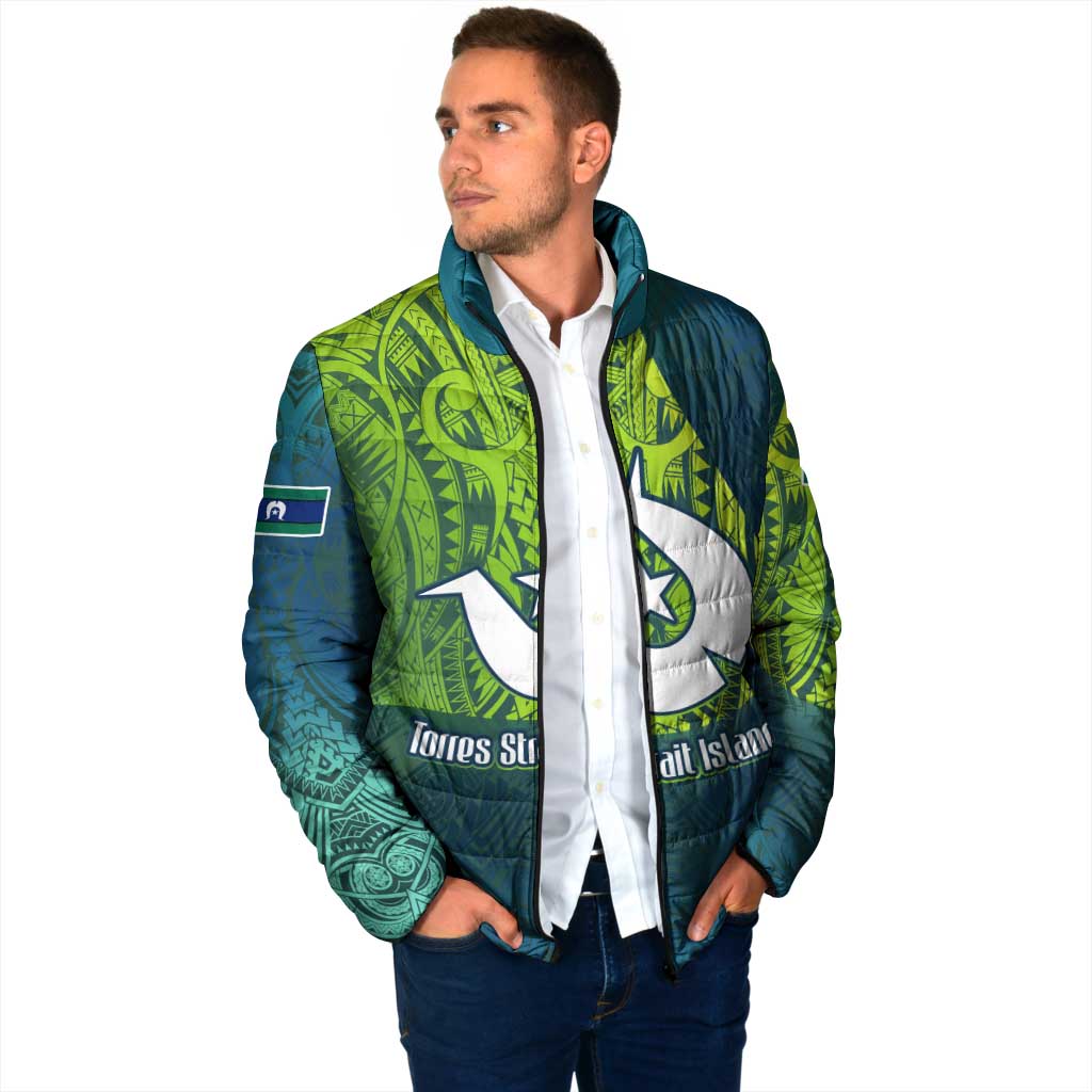 Torres Strait Islands Padded Jacket Vibrant Polynesian Tribal Pattern Art
