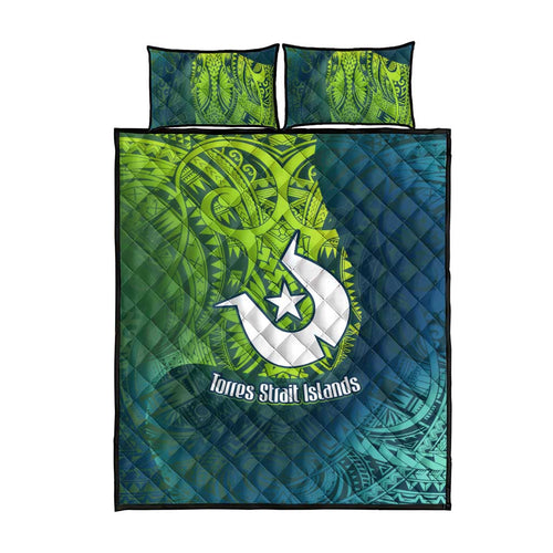 Torres Strait Islands Quilt Bed Set Vibrant Polynesian Tribal Pattern Art