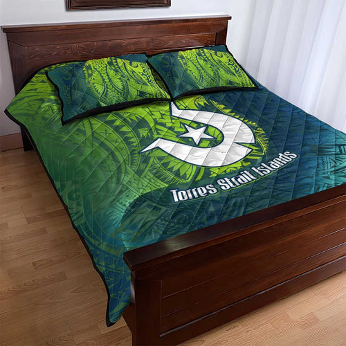 Torres Strait Islands Quilt Bed Set Vibrant Polynesian Tribal Pattern Art