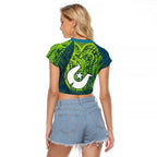 Torres Strait Islands Raglan Cropped T Shirt Vibrant Polynesian Tribal Pattern Art