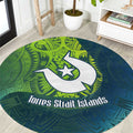 Torres Strait Islands Round Carpet Vibrant Polynesian Tribal Pattern Art