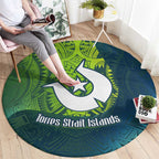 Torres Strait Islands Round Carpet Vibrant Polynesian Tribal Pattern Art