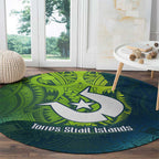 Torres Strait Islands Round Carpet Vibrant Polynesian Tribal Pattern Art