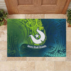 Torres Strait Islands Rubber Doormat Vibrant Polynesian Tribal Pattern Art