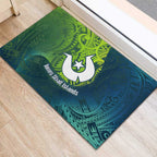 Torres Strait Islands Rubber Doormat Vibrant Polynesian Tribal Pattern Art
