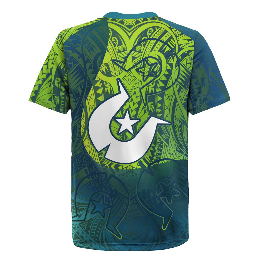 Torres Strait Islands Rugby Jersey Vibrant Polynesian Tribal Pattern Art