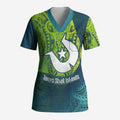 Torres Strait Islands Scrub Top Vibrant Polynesian Tribal Pattern Art
