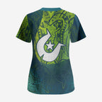 Torres Strait Islands Scrub Top Vibrant Polynesian Tribal Pattern Art