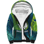 Torres Strait Islands Sherpa Hoodie Vibrant Polynesian Tribal Pattern Art