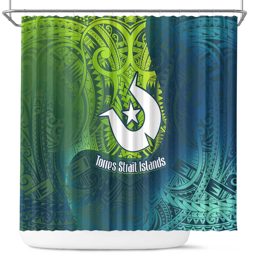 Torres Strait Islands Shower Curtain Vibrant Polynesian Tribal Pattern Art